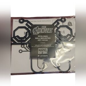 Iron Man Metal Wall Mount Key Rack Hooks Marvel Avengers from Loot Crate NEW